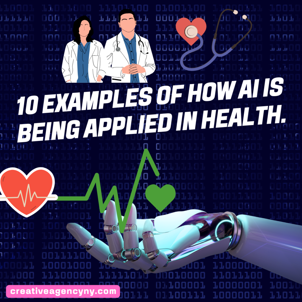 10 examples of how AI is being applied in health.